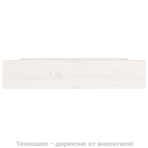 Чекмеджета за легло, 4 бр, бели, бор масив