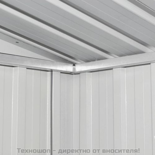 Градинска барака за съхранение, кафява, 204x132x186 см, стомана