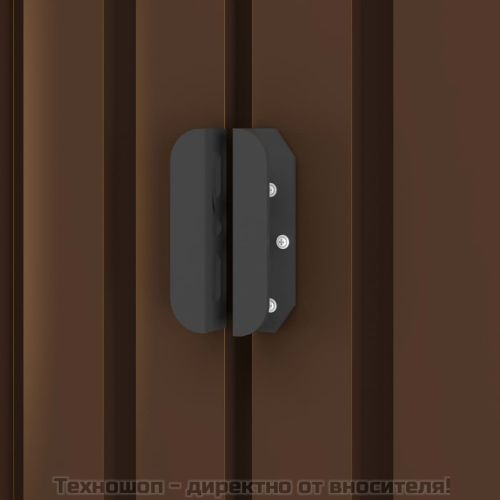 Градинска барака за съхранение, кафява, 204x132x186 см, стомана