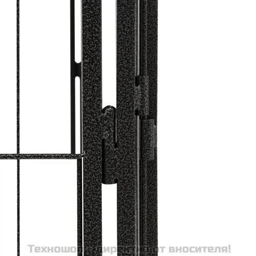 Заграждение за куче черно 28 панела 100x50 см прахово боядисано