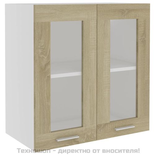 Висящ стъклен шкаф "Lyon", дъб сонома, 60x31x60 см, инженерно дърво