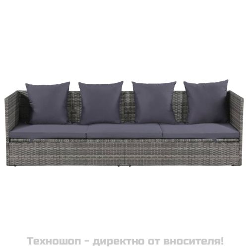 Градинско легло, сиво, 200x60 см, полиратан