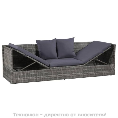 Градинско легло, сиво, 200x60 см, полиратан