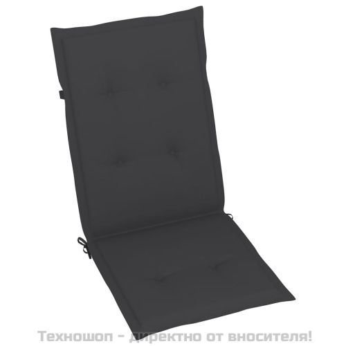 Възглавници за стол с облегалка 2 бр антрацит 120x50x2 см плат