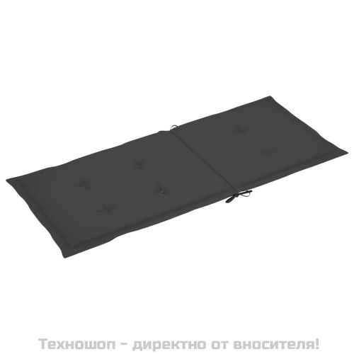 Възглавници за стол с облегалка 2 бр антрацит 120x50x2 см плат