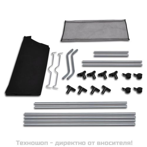 Стойка за сортиране на пране с торби, 2 бр, черно и сиво