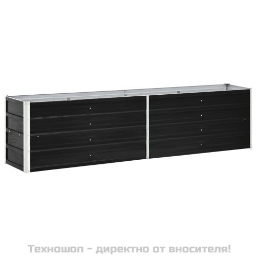 Градинска висока леха поцинкована стомана 240x40x45 см антрацит