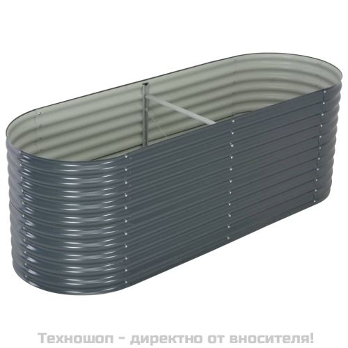 Градинска висока леха 240x80x81 см поцинкована стомана сива