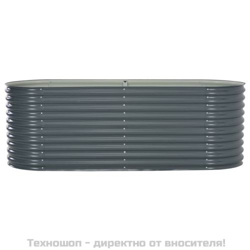 Градинска висока леха 240x80x81 см поцинкована стомана сива