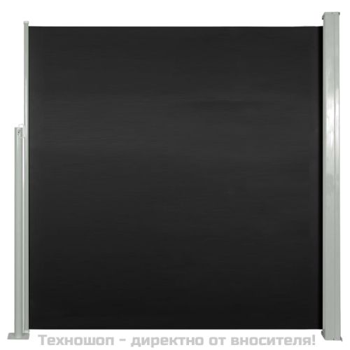 Прибираща се странична тента, 140х300 см, черна