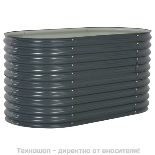 Градинска висока леха 160x80x81 см поцинкована стомана сива