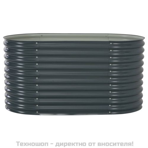 Градинска висока леха 160x80x81 см поцинкована стомана сива