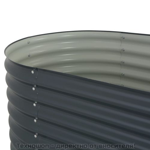 Градинска висока леха 160x80x81 см поцинкована стомана сива