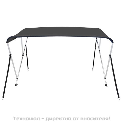 Тента за лодка, 3 дъги, антрацит, 183x140x137 см