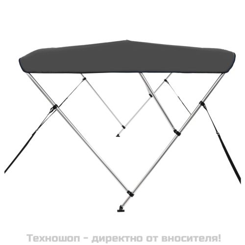 Тента за лодка, 3 дъги, антрацит, 183x140x137 см
