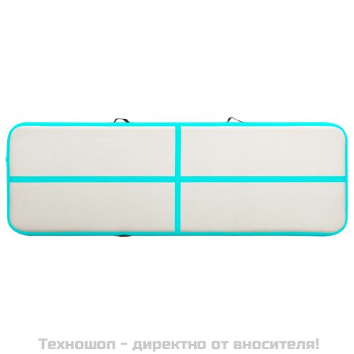 Надуваем дюшек за гимнастика с помпа, 400x100x15 см, PVC, зелен