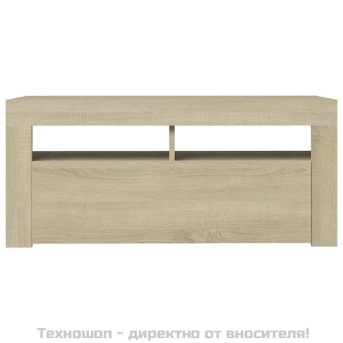ТВ шкаф с LED осветление, сонома дъб, 90x35x40 см