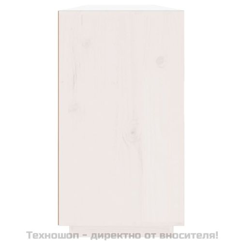 Сайдборд, бял, 100x40x75 см, бор масив