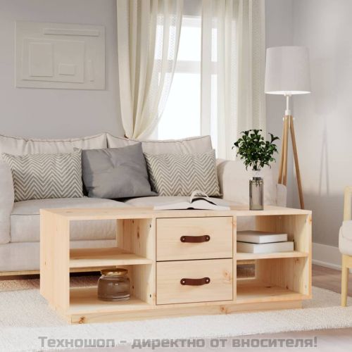 Кафе маса, 100x50x41 см, борово дърво масив