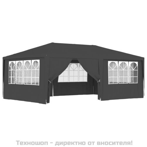 Професионална парти шатра със стени 4х6 м антрацит 90 г/м²