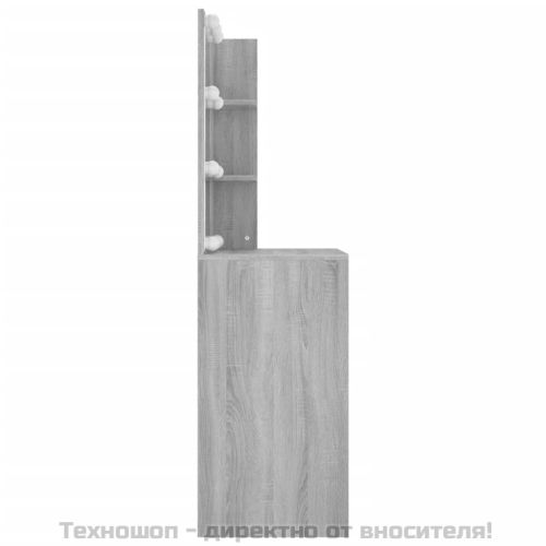 Тоалетка с LED, сив сонома, 60x40x140 см