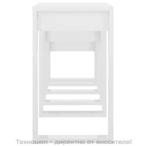 Стифиращи маси, 3 бр, бял гланц, инженерно дърво