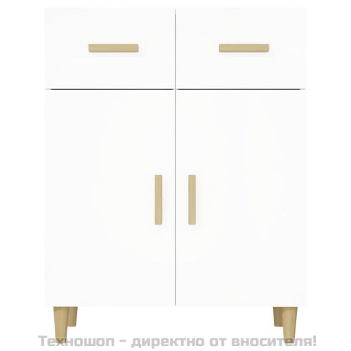 Сайдборд, бял, 69,5x34x89 см, инженерно дърво