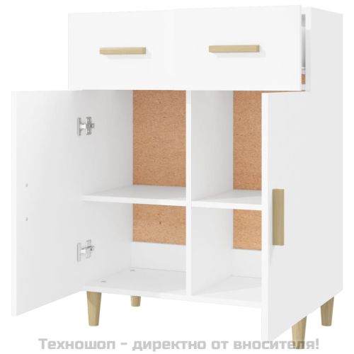 Сайдборд, бял, 69,5x34x89 см, инженерно дърво