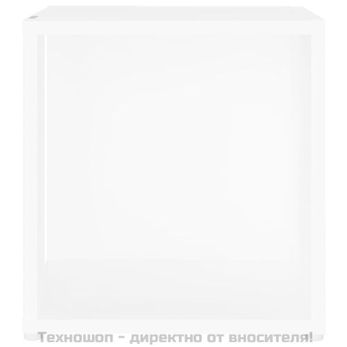 Странична маса, бяла, 33x33x34,5 см, инженерно дърво