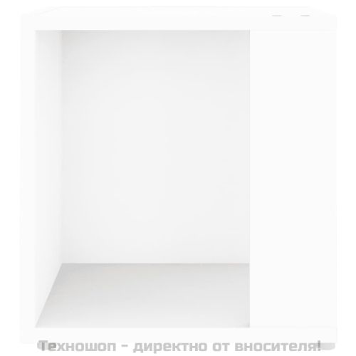 Странична маса, бяла, 33x33x34,5 см, инженерно дърво