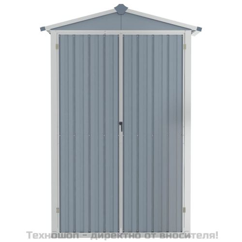 Градинска барака, сива, 116x45x175 см, поцинкована стомана