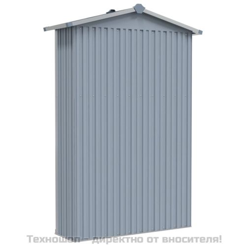 Градинска барака, сива, 116x45x175 см, поцинкована стомана