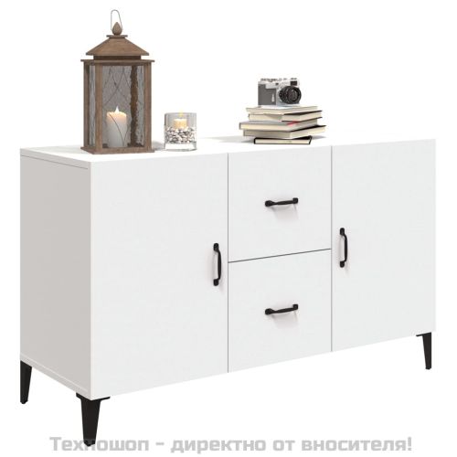 Сайдборд, бял, 100x36x60 см, инженерно дърво