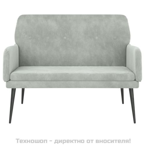 Пейка, светлосива, 108x79x79 см, кадифе