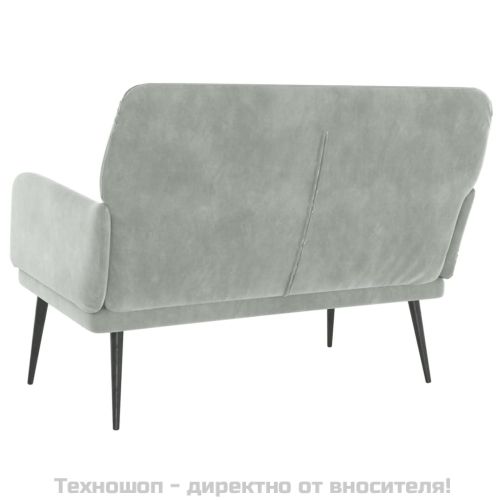Пейка, светлосива, 108x79x79 см, кадифе