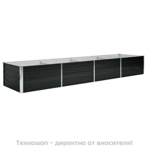 Градинска висока леха антрацит 320x80x45 см поцинкована стомана