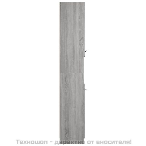 Шкаф за баня, сив сонома, 32x34x188,5 см, инженерно дърво
