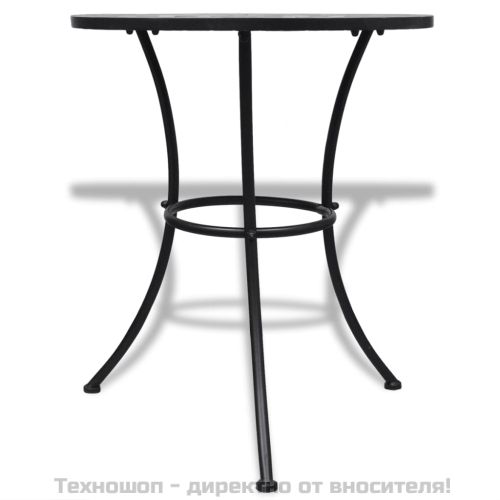 Бистро маса, теракота и бяло, 60 см, мозайка