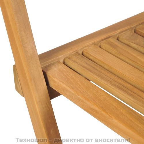 Сгъваеми градински бар столове, 2 бр, тиково дърво масив