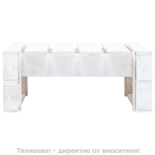 Градинска палетна табуретка, дърво, бяла