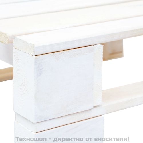 Градинска палетна табуретка, дърво, бяла