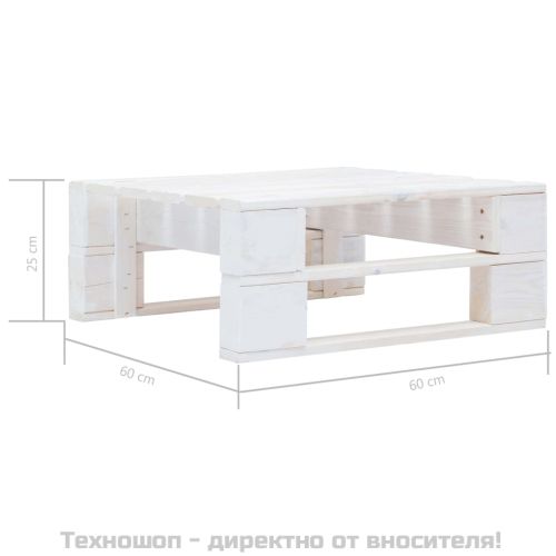 Градинска палетна табуретка, дърво, бяла