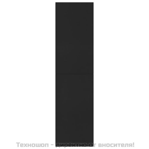 Библиотека/разделител за стая, черна, 155x24x160 см, ПДЧ