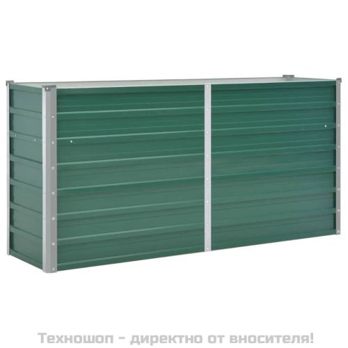 Градинска висока леха поцинкована стомана 160x40x77 см зелена