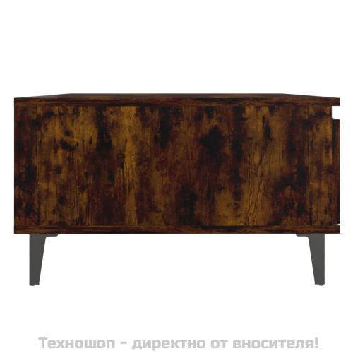 Кафе маса, опушен дъб, 90x60x35 см, инженерно дърво