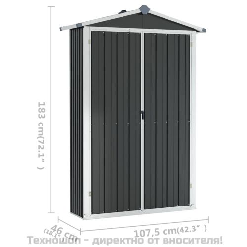 Градинска барака антрацит 116x45x175 см поцинкована стомана