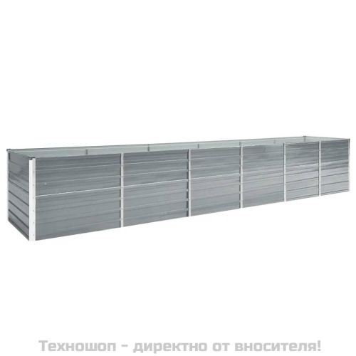 Градинска висока леха поцинкована стомана 480x80x77 см сива