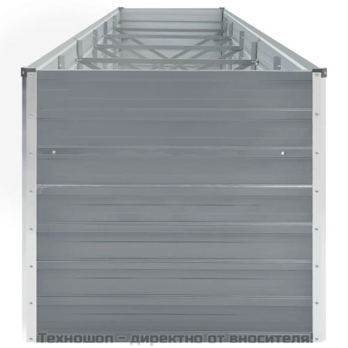 Градинска висока леха поцинкована стомана 480x80x77 см сива