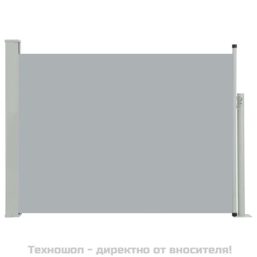 Прибираща се странична тента, 100x500 см, сива