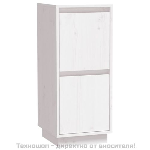 Сайдборд, бял, 31,5x34x75 см, бор масив
